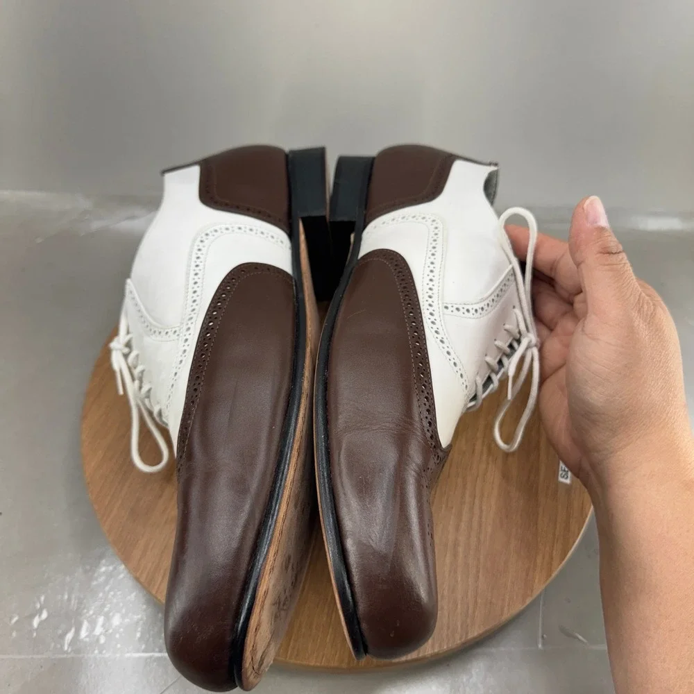 Aris Allen Mens Spectator Oxford Shoes 15 Brown White Wingtip Swing Dance